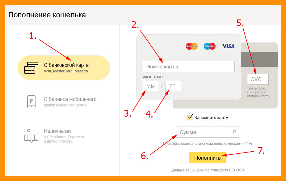 Пополняем счет прямо из самого Яндекс кошелька
